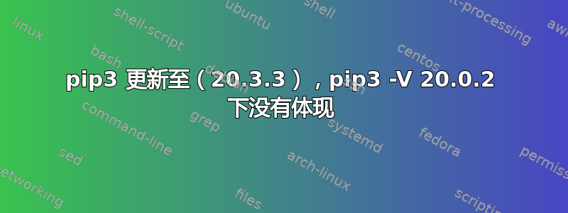 pip3 更新至（20.3.3），pip3 -V 20.0.2 下没有体现