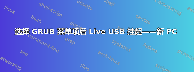 选择 GRUB 菜单项后 Live USB 挂起——新 PC