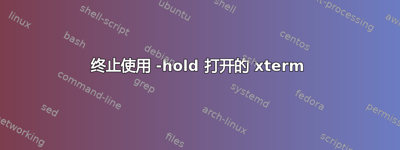 终止使用 -hold 打开的 xterm