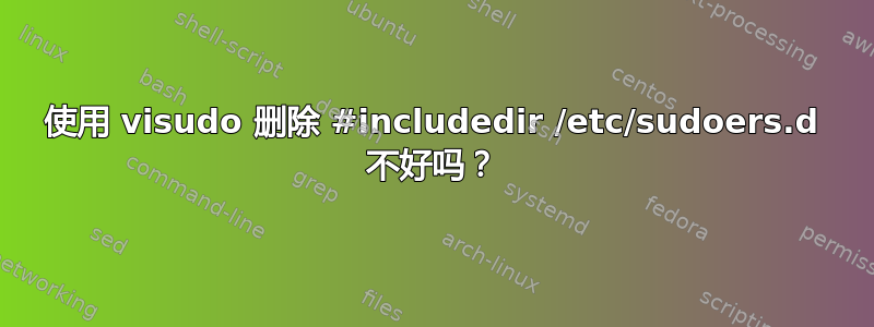 使用 visudo 删除 #includedir /etc/sudoers.d 不好吗？