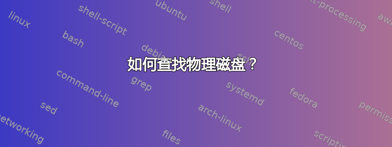 如何查找物理磁盘？