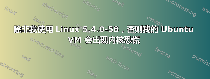 除非我使用 Linux 5.4.0-58，否则我的 Ubuntu VM 会出现内核恐慌