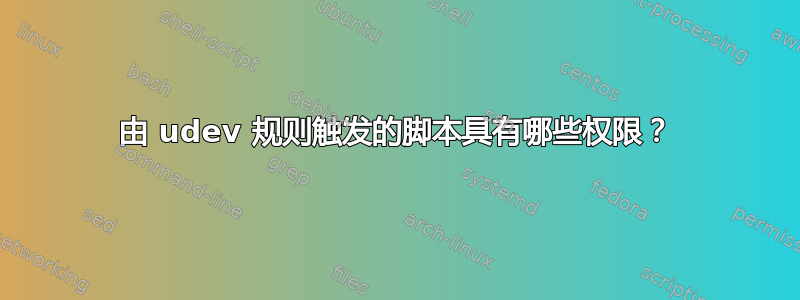 由 udev 规则触发的脚本具有哪些权限？