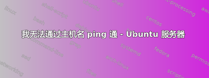 我无法通过主机名 ping 通 - Ubuntu 服务器