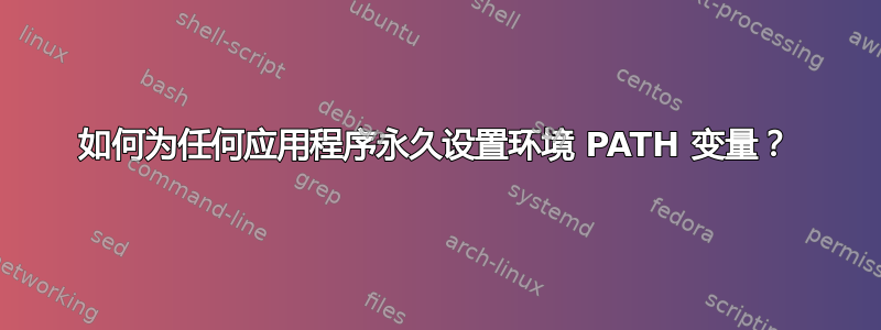 如何为任何应用程序永久设置环境 PATH 变量？