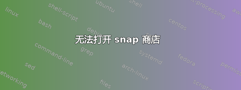 无法打开 snap 商店 