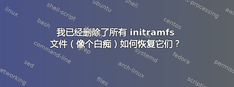 我已经删除了所有 initramfs 文件（像个白痴）如何恢复它们？