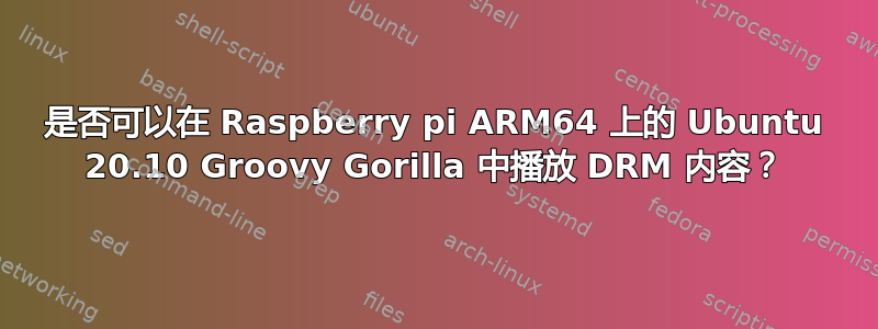 是否可以在 Raspberry pi ARM64 上的 Ubuntu 20.10 Groovy Gorilla 中播放 DRM 内容？