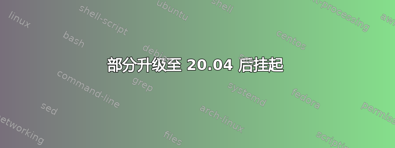 部分升级至 20.04 后挂起