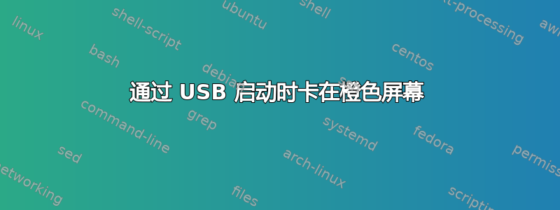 通过 USB 启动时卡在橙色屏幕