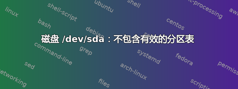 磁盘 /dev/sda：不包含有效的分区表