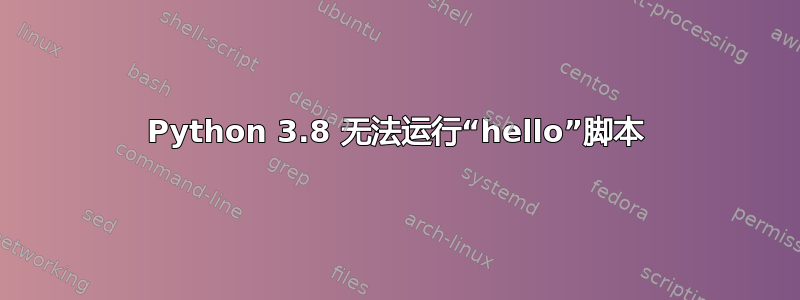 Python 3.8 无法运行“hello”脚本