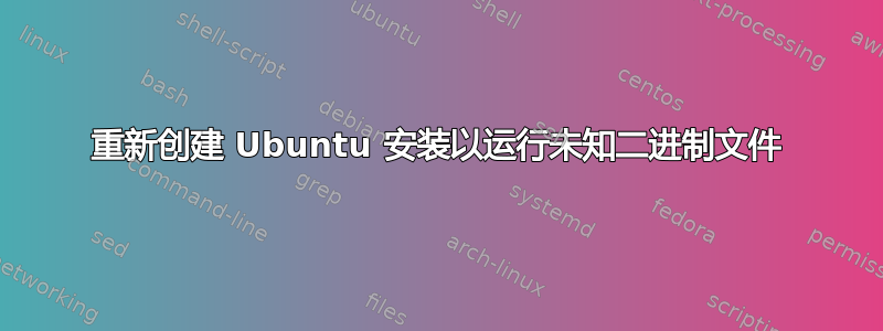 重新创建 Ubuntu 安装以运行未知二进制文件