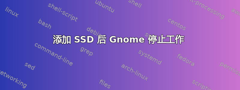 添加 SSD 后 Gnome 停止工作