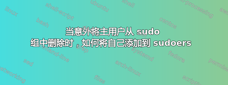 当意外将主用户从 sudo 组中删除时，如何将自己添加到 sudoers 