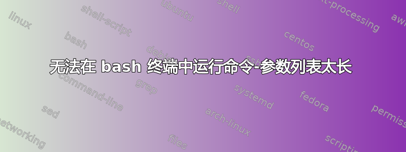 无法在 bash 终端中运行命令-参数列表太长