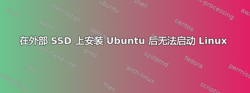 在外部 SSD 上安装 Ubuntu 后无法启动 Linux