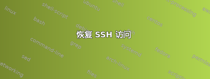 恢复 SSH 访问