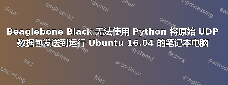 Beaglebone Black 无法使用 Python 将原始 UDP 数据包发送到运行 Ubuntu 16.04 的笔记本电脑