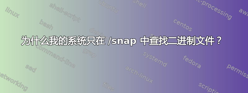 为什么我的系统只在 /snap 中查找二进制文件？