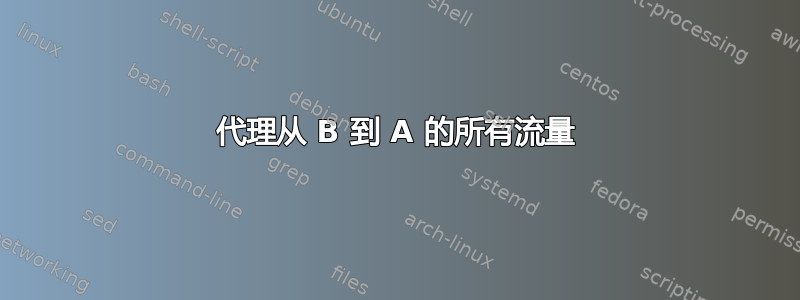 代理从 B 到 A 的所有流量