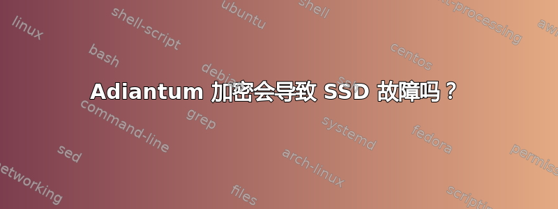 Adiantum 加密会导致 SSD 故障吗？