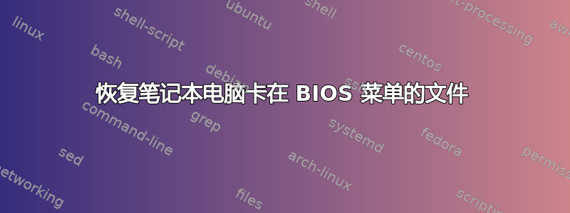 恢复笔记本电脑卡在 BIOS 菜单的文件