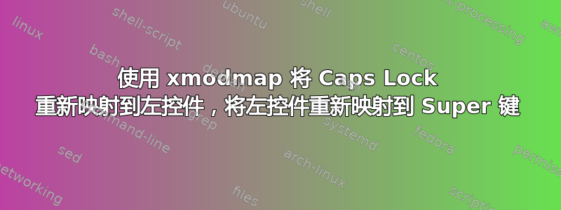 使用 xmodmap 将 Caps Lock 重新映射到左控件，将左控件重新映射到 Super 键