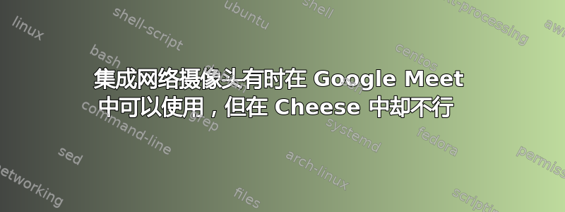 集成网络摄像头有时在 Google Meet 中可以使用，但在 Cheese 中却不行 