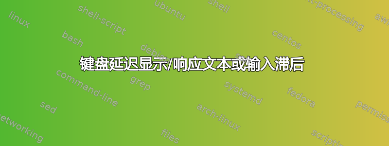 键盘延迟显示/响应文本或输入滞后