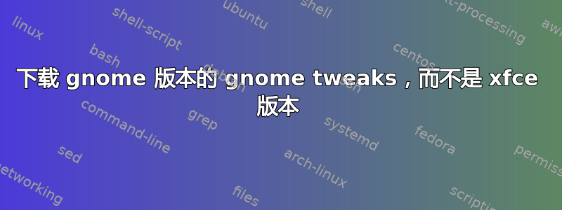 下载 gnome 版本的 gnome tweaks，而不是 xfce 版本