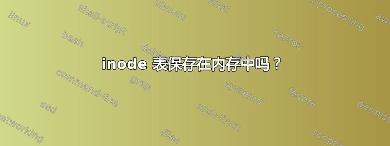 inode 表保存在内存中吗？