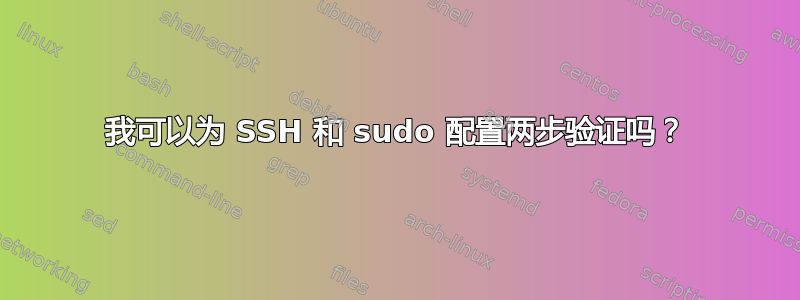 我可以为 SSH 和 sudo 配置两步验证吗？