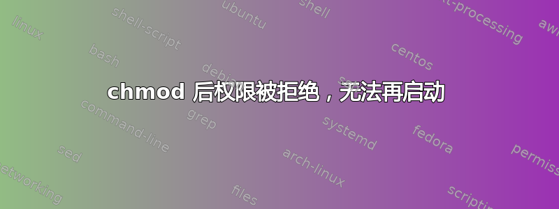 chmod 后权限被拒绝，无法再启动