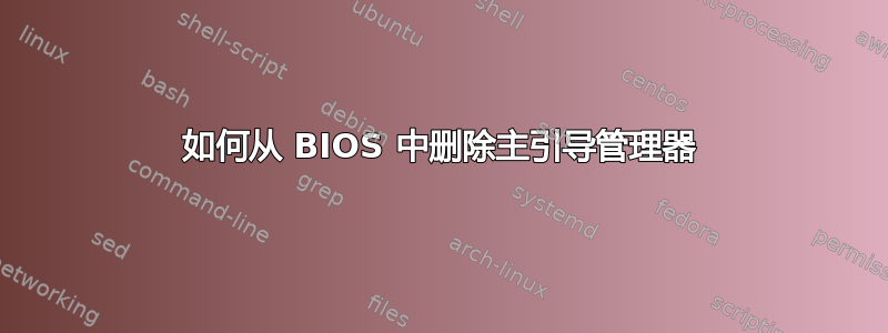 如何从 BIOS 中删除主引导管理器