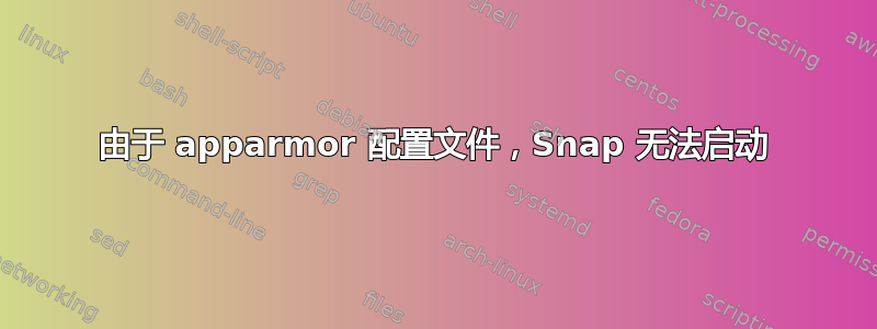 由于 apparmor 配置文件，Snap 无法启动