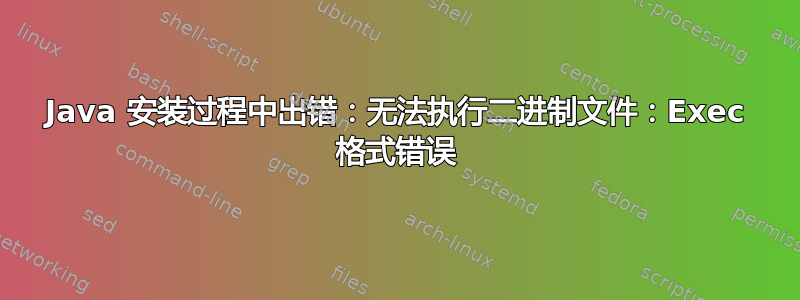 Java 安装过程中出错：无法执行二进制文件：Exec 格式错误