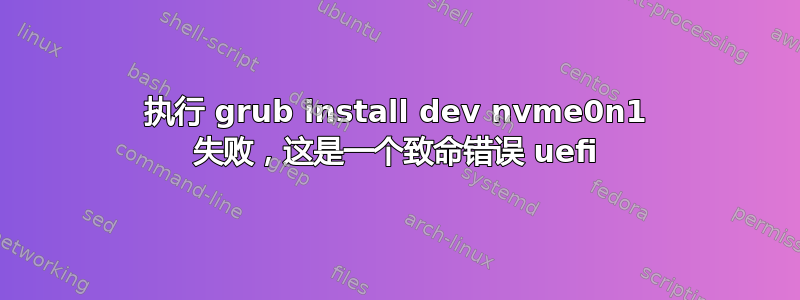 执行 grub install dev nvme0n1 失败，这是一个致命错误 uefi