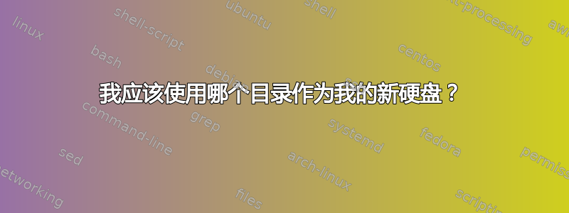 我应该使用哪个目录作为我的新硬盘？