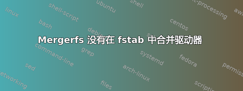 Mergerfs 没有在 fstab 中合并驱动器