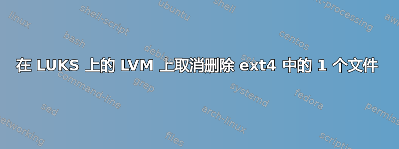 在 LUKS 上的 LVM 上取消删除 ext4 中的 1 个文件