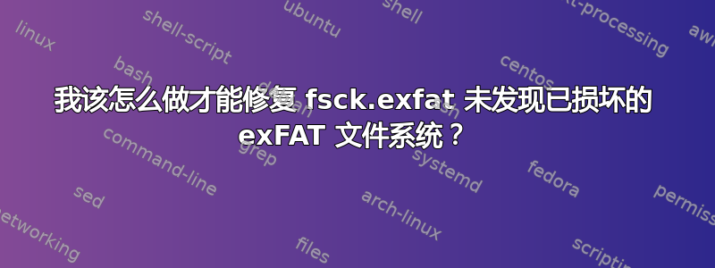 我该怎么做才能修复 fsck.exfat 未发现已损坏的 exFAT 文件系统？