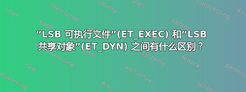 “LSB 可执行文件”(ET_EXEC) 和“LSB 共享对象”(ET_DYN) 之间有什么区别？