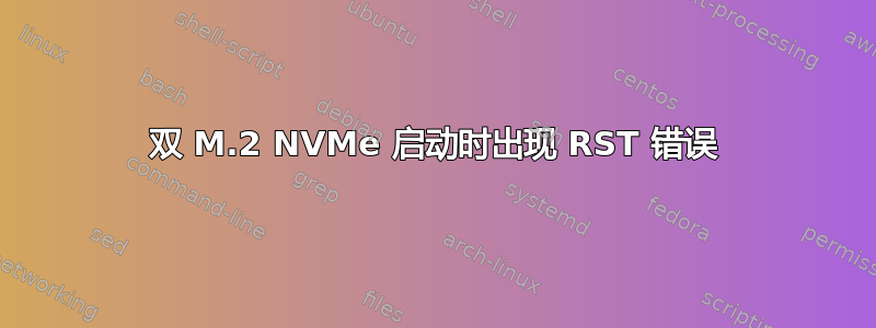 双 M.2 NVMe 启动时出现 RST 错误