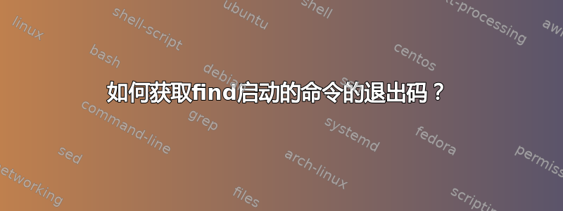 如何获取find启动的命令的退出码？