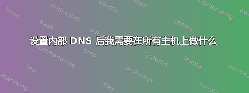 设置内部 DNS 后我需要在所有主机上做什么