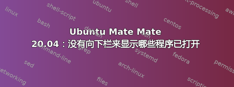 Ubuntu Mate Mate 20.04：没有向下栏来显示哪些程序已打开