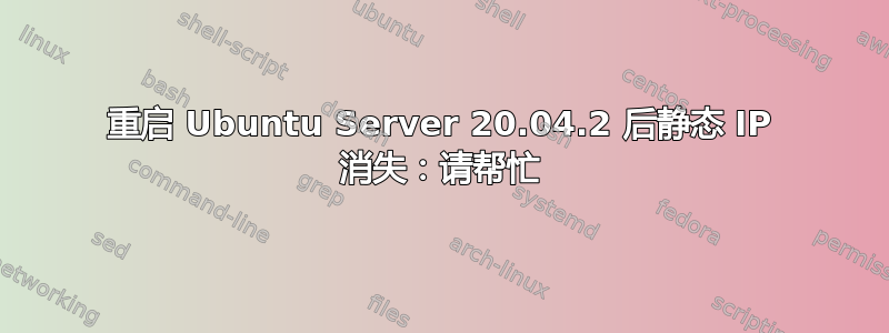 重启 Ubuntu Server 20.04.2 后静态 IP 消失：请帮忙