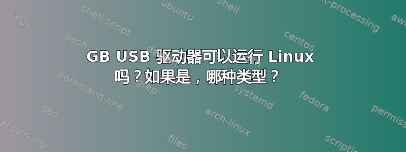 8GB USB 驱动器可以运行 Linux 吗？如果是，哪种类型？ 