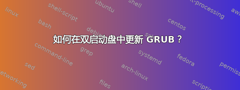 如何在双启动盘中更新 GRUB？